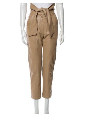 Jonathan Simkhai Camel/Tan Leather Paperbag Waist Chinos
